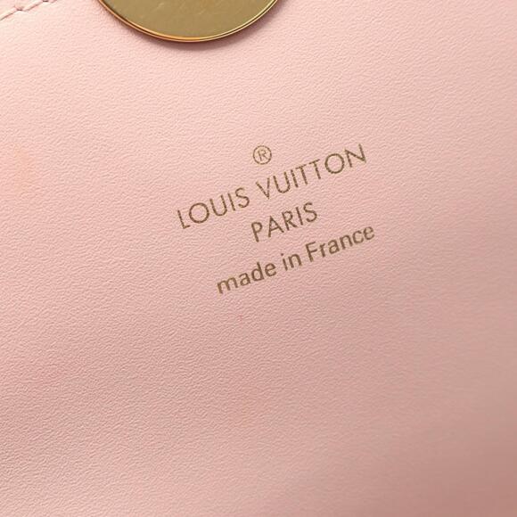 Louis Vuitton Portefeuille Wallet Chain Shoulder Bag Leather Brown Pink - Picture 4 of 9
